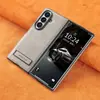 Adecuado para teléfono Samsung Z Fold 8 Ultra, funda protectora con soporte, tapa abatible, diseño plegable, resistente a caídas, funda de cuero de color sólido
