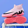 Zapatos de fútbol de caña alta transfronterizos de diseño asimétrico césped AG tacos largos hombres mujeres niños adolescentes estudiantes zapatos de entrenamiento al por mayor