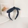 Versión Coreana de los Nuevos Accesorios para el Cabello de Celebridad de Internet Diadema de Orejas de Conejo Diadema con Lazo de Ala Ancha Sombrerería Mujeres Venta al por Mayor Diseño Original