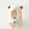 Conjunto de gorro y bufanda de invierno para niños y niñas, gorro lindo y divertido que protege las orejas, engrosado para abrigar y proteger del frío, gorro de bebé
