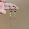 Pendientes de Borla Redonda con Circonita de Aguja Plateada Estilo Dulce Dopamina de Verano Pendientes de Lujo Ligero Exquisitos de Gama Alta para Mujer