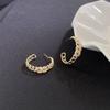 Pendientes de Aro Dorado con Trenzado de Cruz para Mujer, Aguja de Plata 925, Cadena Hueca Simple Nueva, Pendientes Elegantes de Moda