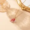 Collar de Festival Navideño de Moda Exquisita Transfronterizo Europeo y Americano Joyería de Cadena para Clavícula Dulce de Lujo Ligero de Nicho de Cobre Microincrustado de Alta Gama