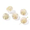 Cuentas de Vidrio Checo con Diseño de Flor de Ciruelo Pintada en Oro de 14 mm, Cuentas Sueltas de Flor de Cinco Pétalos con Agujero Central, Materiales para Pulsera de Cuentas Hecha a Mano y Pasador de Pelo