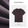 Camiseta U-Neck de Linho Lyocell para Mulheres, Manga Curta, Verão, Ombro Normal, Efeito Fresco e Emagrecedor, Top 1688