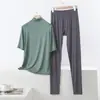 Conjunto de Traje Casual de Modal para Mujer, Conjunto de Dos Piezas Delgado Holgado de Talla Grande para Verano que se Puede Usar Afuera