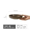Estilo Retro Tazón Redondo Mate Hogareño Plato de Cerámica Tazón Vajilla Estilo Japonés Tazón Plano Apto para Microondas Tazón para Ensalada Venta al por Mayor