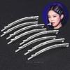 Horquilla de diamantes de imitación curvada de alta gama para combinar con todo, clip lateral, clip para flequillo, horquilla para niña coreana, adorno para la cabeza
