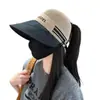 Chapéu Boné Feminino Top Vazio Proteção Solar Chapéu Sombra Circunferência Cabeça Grande Mostrando Rosto Pequeno Rabo de Cavalo Popular na Internet Ao Ar Livre Mulheres