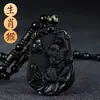 Pingentes de Obsidiana Natural Atacado, Doze Signos do Zodíaco, Pingentes de Ano de Nascimento para Mulheres, Colar do Signo de Tigre, Colar do Signo de Coelho, Presente para Namorado