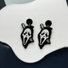 Pendientes de diablillo con alarma divertida y personalidad de Europa y Estados Unidos, pendientes creativos de daga de calavera de mariposa de Halloween transfronterizos para mujer