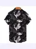 Estilo Étnico Nueva Camisa Hawaiana de Verano Patrón de Grulla en Spray Impresión 3D Top de Moda para Hombres