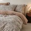Juego de ropa de cama jacquard de algodón de cuatro piezas, sábana y funda de edredón de algodón puro, nuevo juego de tres piezas 2026, apto para todas las estaciones
