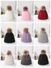 Novo chapéu de lã com pompom de pelo de guaxinim de cores mistas para moda feminina outono e inverno, chapéu de tricô quente, chapéu simples estilo coreano em formato de cúpula