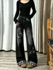 Jeans anchos retro de moda estilo americano para mujer, nueva colección otoño 2026, de cintura alta, diseño adelgazante, pantalones de largo hasta el suelo