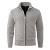 2026 Nuevo Suéter de Punto con Cremallera y Cuello Alto Forrado de Forro Polar para Hombre Otoño/Invierno Transfronterizo Talla Grande Moda Casual Chaqueta Cardigan
