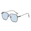 Lentes de Sol Metálicos, Lentes de Sol Antideslumbramiento Anti-UV, Lentes de Sol Pequeños de Gama Alta que Muestran el Rostro, Lentes de Sol Adelgazantes para Rostro Grande