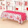 Amazon Transfronterizo Feliz Día de San Valentín Mantel de Plástico Desechable 54X108 Decoración para Boda Aniversario Suministros