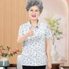 Camisa pequeña de verano para madre de mujer de mediana edad y anciana, camisa de manga corta, camisa de solapa holgada de talla grande para abuela de ancianos