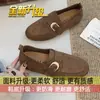 Hebilla de Metal Elevación Interior Viaje Diario Casual Versátil Zapatos Individuales Birkenstock Tendencia Otoño Nuevo Estilo Retro Old Money Mocasines Mujer