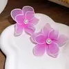 Pendientes de Flor de Dopamina Perla Verano Estilo Vacaciones en la Costa Pendientes Frescos y Dulces con un Diseño Único para Mujer