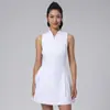 Vestido de Tênis Elegante de Manga Curta Slim Fit Transfronteiriço Vestido Plissado Esportivo Casual para Corrida ao Ar Livre Saia de Golfe Tênis