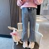 Pantalones acampanados de mezclilla para niñas de primavera y otoño 2025 Nuevos pantalones para niños Moda de primavera Niña Bebé Primavera Pantalones largos Modernos