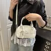 Bolso de Mano Cuadrado Pequeño de Moda al por Mayor para Mujer Verano 2025 Nuevo Estilo Bolso de Hombro con Lazo de Perla Bolso Cruzado de Moda