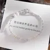 Pulsera Minimalista DIY para Mujer Semiacabada Portátil Plata Oro Cuenta de la Suerte Pulsera Tejida a Mano con Hilo Rojo