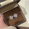 Aretes de botón de plata de ley s925 con mortero de diamante, aretes de botón exquisitos de alto temperamento