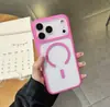 Estilo Coreano Ins Magnético Aplicable para Apple 17ProMax Sensación de Alta Gama 17 Pareja 18 Color Caramelo 17Pro Funda de Teléfono
