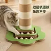 Rascador de sisal para gatos de colores, estructura de escalada para gatos de cartón corrugado bicolor, juguete para gatos, poste de escalada de madera, venta al por mayor transfronteriza de mascotas