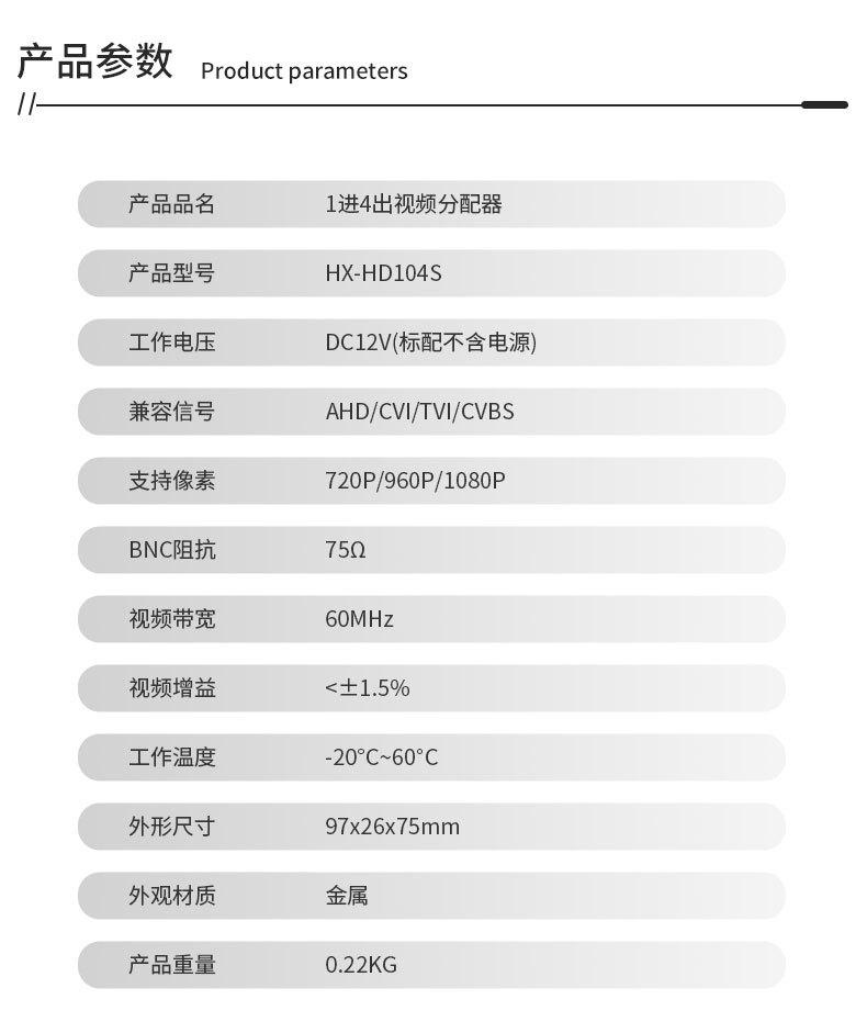监控视频信号一分四