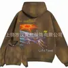 Sudadera con capucha casual de alta calle transfronteriza Kanye Kanye Tinta Splash Lavado a la tinta Daño Gradiente Tendencia Fresca Sudadera con capucha Chaqueta