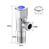 Válvula angular acero inoxidable 304 para pared alargada doméstica engrosada una entrada dos salidas boca larga doble interruptor T