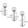 Aleación de Titanio F136 Rosca Interna Clavo de Labio Clavo de Lengua Bola Redonda Cono Puntiagudo Clavo de Oreja Clavo de Hueso de Oreja Clavos Planos Clavo de Fondo Joyería para Piercings G23