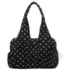 Nova bolsa de ombro de veludo cotelê com bolinhas estilo coreano, grande capacidade, com fechamento de cordão, adequada para uso casual, para ir ao trabalho e como bolsa de estudante
