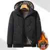 Chaqueta de algodón con capucha para hombre, invierno, exterior, cortavientos, acolchado de rombos, costura, forro engrosado, terciopelo denso, resistente al frío, estilo corto, limpia, cortavientos, trabajo