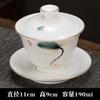 Dehua pintado à mão Lotus rima sancai Tigela conjunto de porcelana branca pneu fino kung fu jogo de chá fabricante de chá cerâmica única torrada Copo