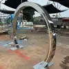 Puerta de Neblina de Agua Escultura de Rociado Circular Paisaje Plaza Grande Iluminada Paisajismo Inteligente Espejo Acero Inoxidable Puerta Atomizadora