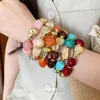 Pulsera elástica de acrílico con cuentas geométricas irregulares transfronteriza europea y americana, sensación de lujo ligero de alta gama, accesorio versátil para mujer