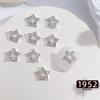 Decoraciones de Arte de Uñas de Estrella de Cinco Puntas Brillantes, Metal Hueco Transfronterizo con Pedrería Incrustada de Aleación, Pedrería de Estrella para Uñas DIY, Accesorios para Uñas