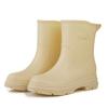 Novas botas de chuva estilo coreano Botas de chuva casuais à prova d'água de cano médio femininas, leves, antiderrapantes, de borracha, para cozinha, sapatos de trabalho