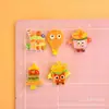 Juguete de comida en miniatura simulada accesorios de resina papas fritas de caricatura, hamburguesas, pollo frito, pegamento de crema decoraciones DIY estilos surtidos