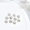 Rhinestones de Punta Trasera para Uñas, Rhinestones en Forma de Corazón, Rhinestones Blancos Brillantes en Forma de Cojín, Rhinestones en Forma de Durazno, Rhinestones Cuadrados Gruesos, Rhinestones Rectangulares, Decoraciones para Uñas, 10 Piezas