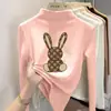Y2130# cuhk niñas cuello semi-alto forro polar de terciopelo cálida camiseta interior para niños en otoño e invierno con marea de primavera y otoño