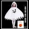 Disfraz de Bruja de Halloween para Niños con Cuello de Piel Blanco, Disfraz de Fantasma Blanco, Capa Divertida de Elfo