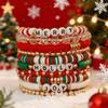 Pulsera de cuentas de arcilla polimérica suave navideña transfronteriza europea y americana, juego de pulsera de joyería, regalo de vacaciones, pulsera de muñeco de nieve, pulsera para combinar con todo