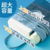 Bolso de archivo multifuncional de gran capacidad de doble capa con malla para materias, bolso tutorial, papelería, almacenamiento de exámenes, libros de texto, bolso de mano