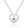 Collar colgante de corazón hueco en forma de corazón de durazno estilo coreano Cadena para clavícula con incrustaciones de diamantes Accesorios clásicos de moda de cuatro garras en forma de corazón